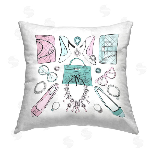 stupell industries Martina Pavlova | Pastel Fashion Pattern Printed Throw Pillow