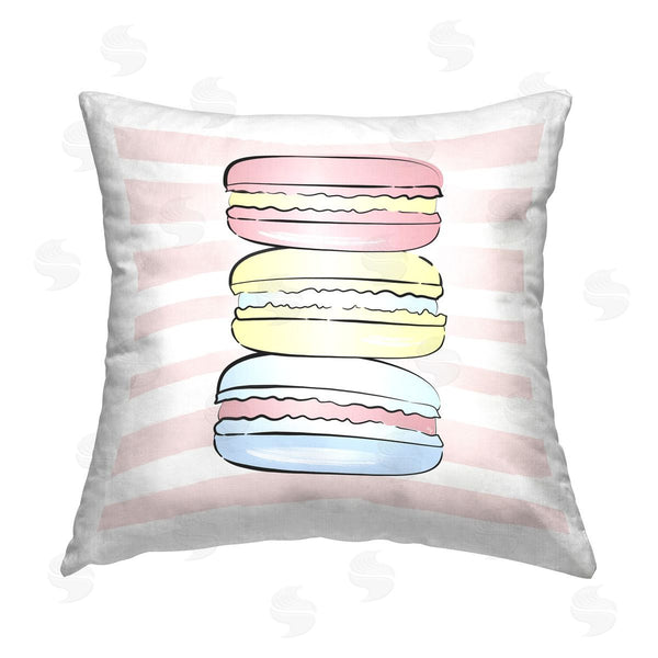 stupell industries Martina Pavlova | Pastel Stacked Macarons Printed Throw Pillow