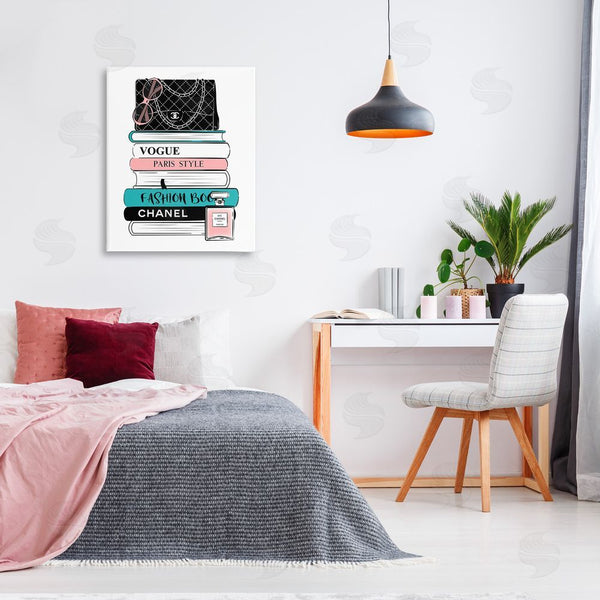 Stupell Industries Martina Pavlova | Pink & Blue Bookstack Wall Art