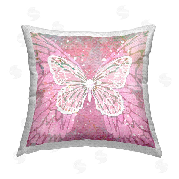 Stupell Industries Martina Pavlova | Pink Butterfly Wings Printed Throw Pillow