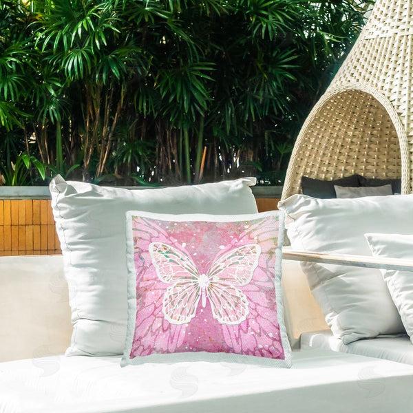 Stupell Industries Martina Pavlova | Pink Butterfly Wings Printed Throw Pillow
