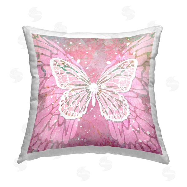 stupell industries Martina Pavlova | Pink Butterfly Wings Printed Throw Pillow