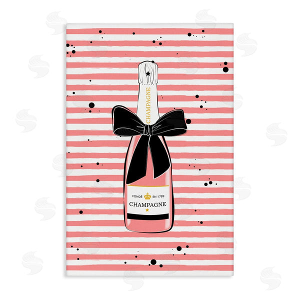 stupell industries Martina Pavlova | Pink Champagne on Stripes