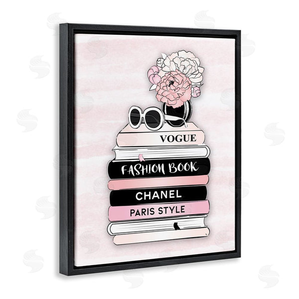 Stupell Industries Martina Pavlova | Pink Fashion Bookstack Wall Art