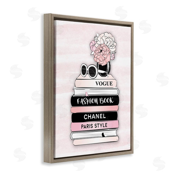 Stupell Industries Martina Pavlova | Pink Fashion Bookstack Wall Art