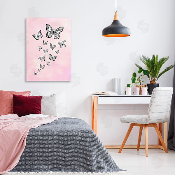 Stupell Industries Martina Pavlova | Pink Fluttering Butterflies Wall Art