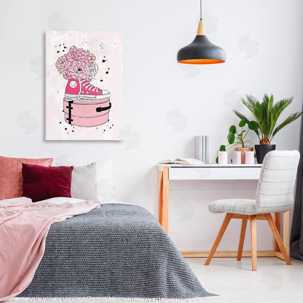 Stupell Industries Martina Pavlova | Pink Glam Sneaker Florals Wall Art