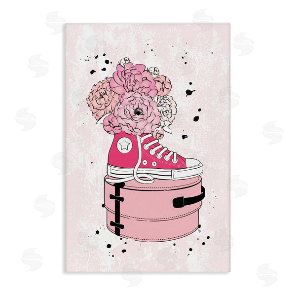 stupell industries Martina Pavlova | Pink Glam Sneaker Florals Wall Art