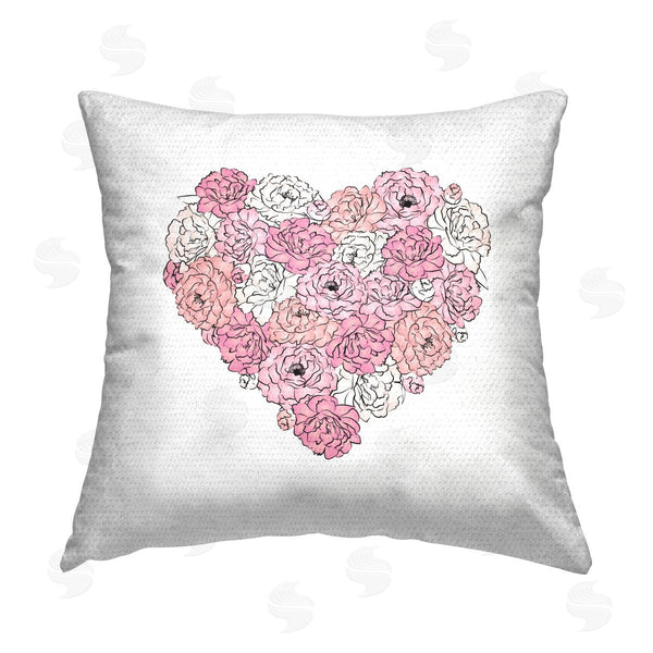 Stupell Industries Martina Pavlova | Pink Heart Shaped Roses Printed Throw Pillow