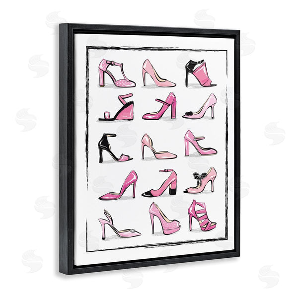 Stupell Industries Martina Pavlova | Pink Heels Lined Up Women's Glam Shoes Wall Art