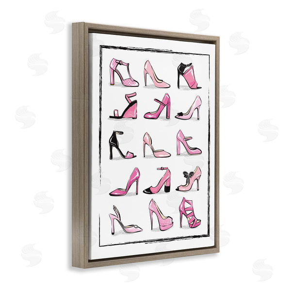 Stupell Industries Martina Pavlova | Pink Heels Lined Up Women's Glam Shoes Wall Art