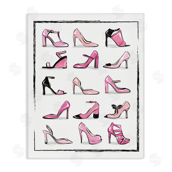 stupell industries Martina Pavlova | Pink Heels Lined Up Women's Glam Shoes Wall Art