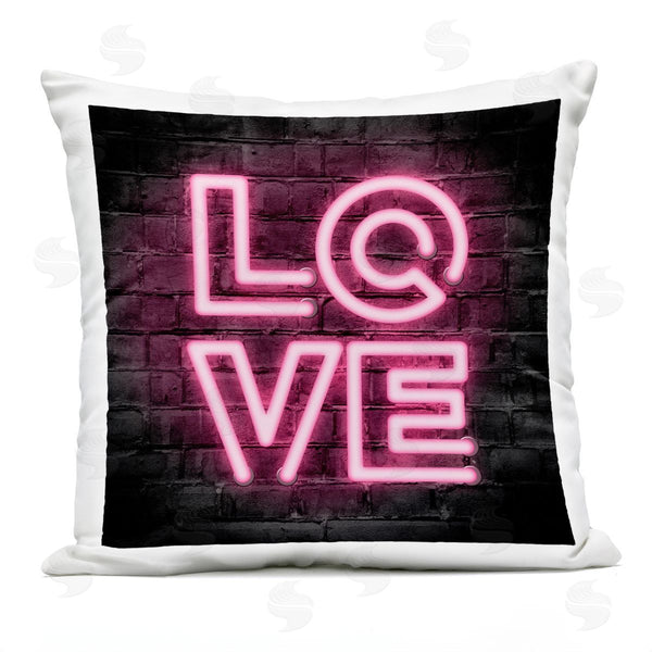 Stupell Industries Martina Pavlova | Pink Love Letters Romantic Neon Printed Throw Pillow