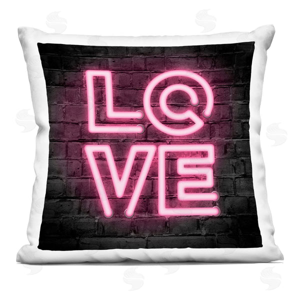 stupell industries Martina Pavlova | Pink Love Letters Romantic Neon Printed Throw Pillow