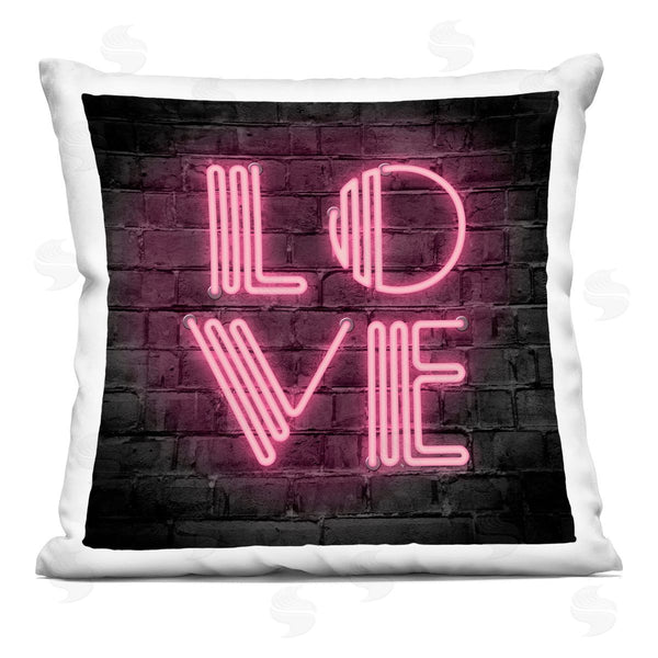 stupell industries Martina Pavlova | Pink Love Letters Urban Neon Printed Throw Pillow