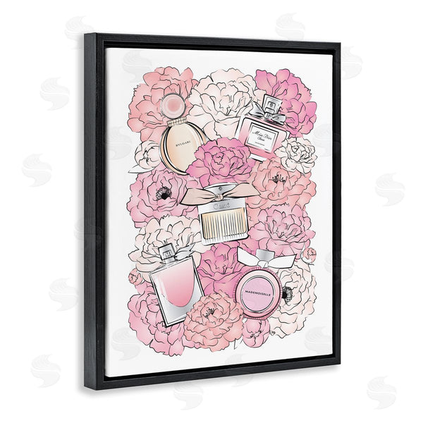 Stupell Industries Martina Pavlova | Pink Peonies And Fashion Bottles