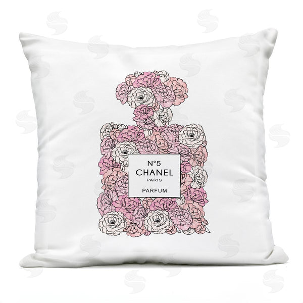 Stupell Industries Martina Pavlova | Pink Rose Perfume Bottle Printed Throw Pillow