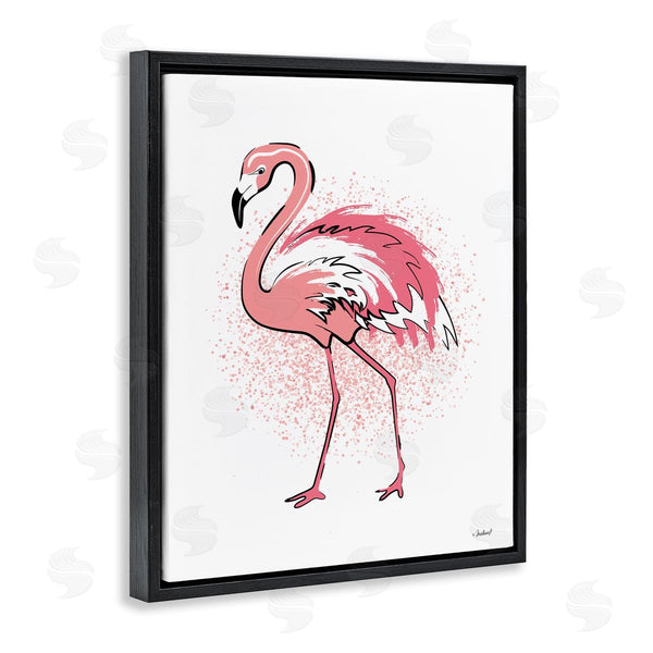 Stupell Industries Martina Pavlova | Pink Splatter Flamingo Feathers Tropical Bird Wall Art