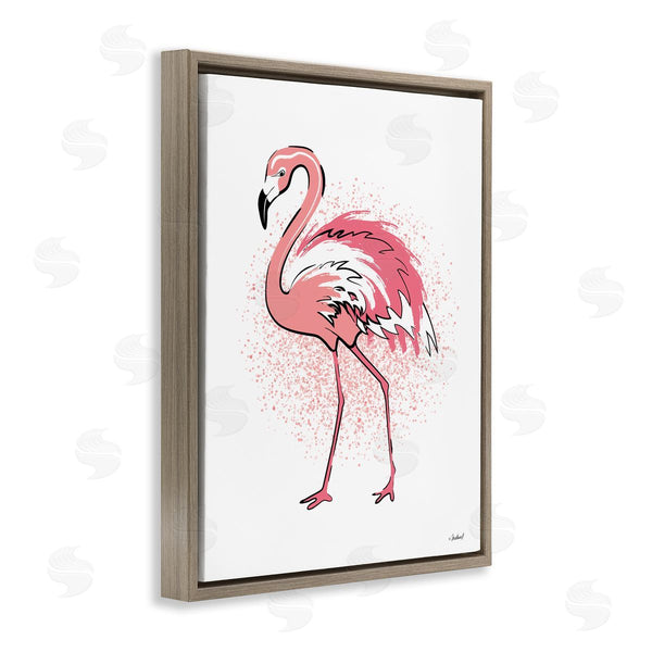 Stupell Industries Martina Pavlova | Pink Splatter Flamingo Feathers Tropical Bird Wall Art