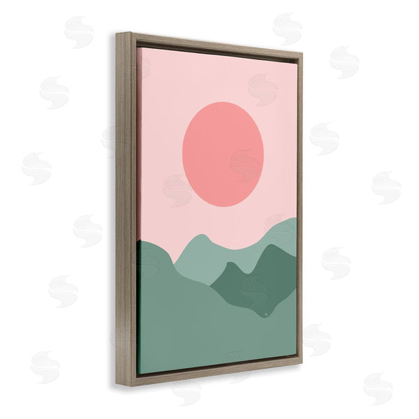 Stupell Industries Martina Pavlova | Pink Sun Green Mountains Wall Art