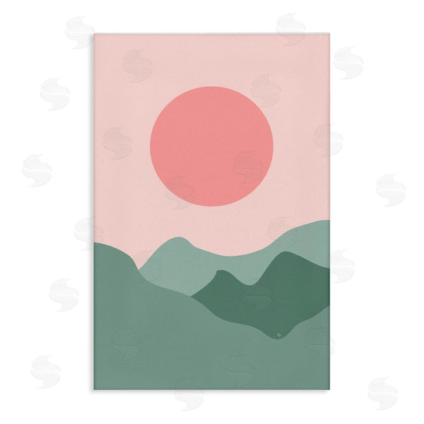 stupell industries Martina Pavlova | Pink Sun Green Mountains Wall Art