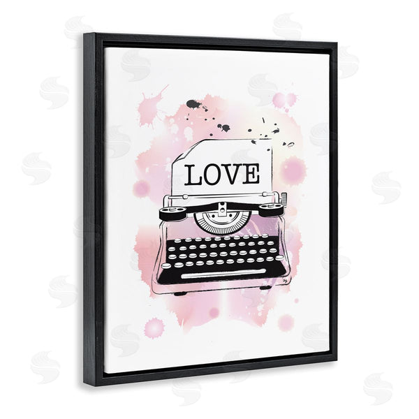 Stupell Industries Martina Pavlova | Pink Typewriter Love Paint Splash