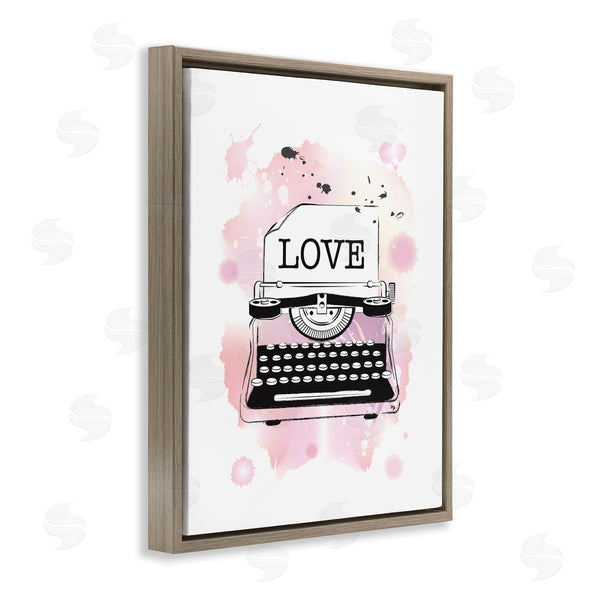 Stupell Industries Martina Pavlova | Pink Typewriter Love Paint Splash