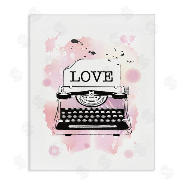 stupell industries Martina Pavlova | Pink Typewriter Love Paint Splash