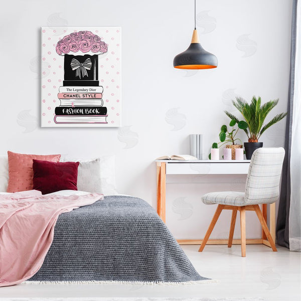 Stupell Industries Martina Pavlova | Polka Dot Fashion Bookstack Wall Art