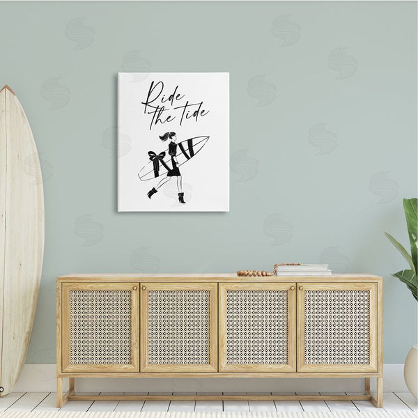 Stupell Industries Martina Pavlova | Ride The Tide Surf Paddle Board Gift Illustration Wall Art