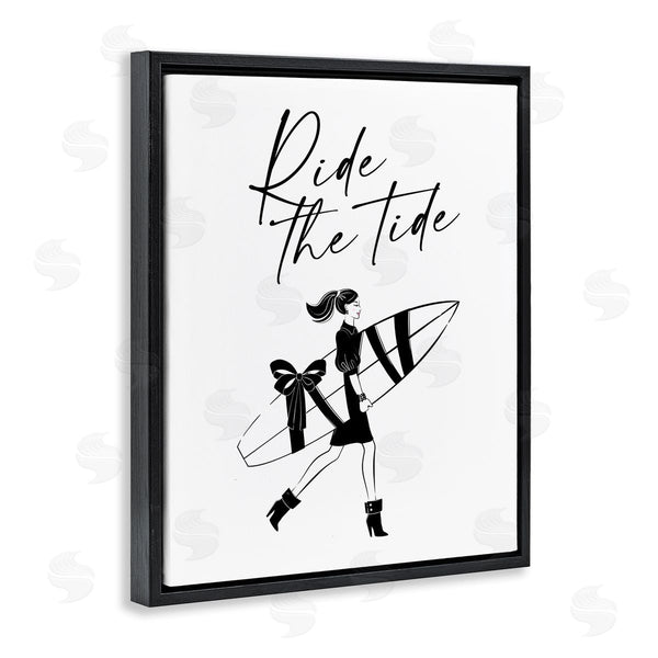 Stupell Industries Martina Pavlova | Ride The Tide Surf Paddle Board Gift Illustration Wall Art