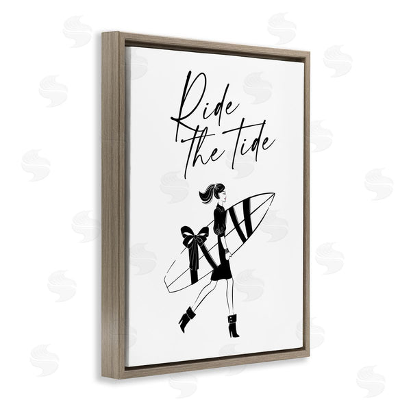 Stupell Industries Martina Pavlova | Ride The Tide Surf Paddle Board Gift Illustration Wall Art
