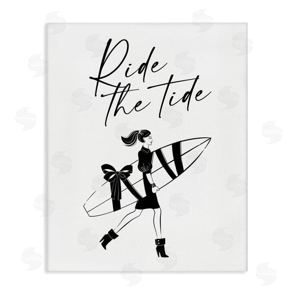 stupell industries Martina Pavlova | Ride The Tide Surf Paddle Board Gift Illustration Wall Art