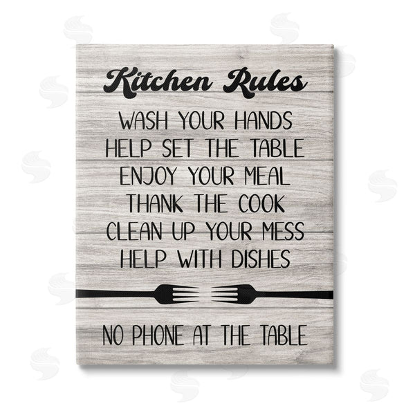 stupell industries Martina Pavlova | Rustic Kitchen Rules Wall Art