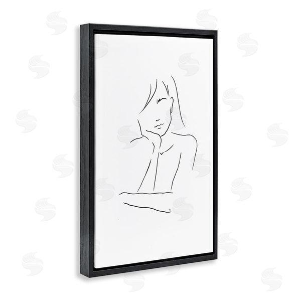 Stupell Industries Martina Pavlova | Sad Female Line Drawing