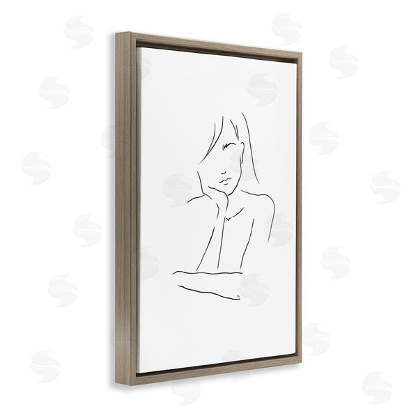 Stupell Industries Martina Pavlova | Sad Female Line Drawing