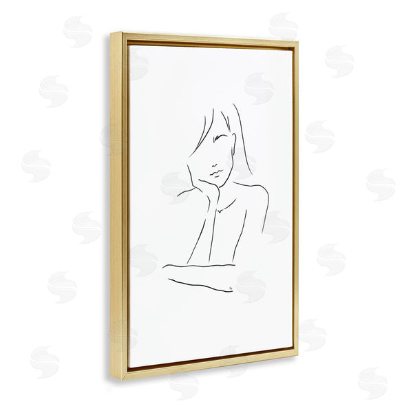 Stupell Industries Martina Pavlova | Sad Female Line Drawing