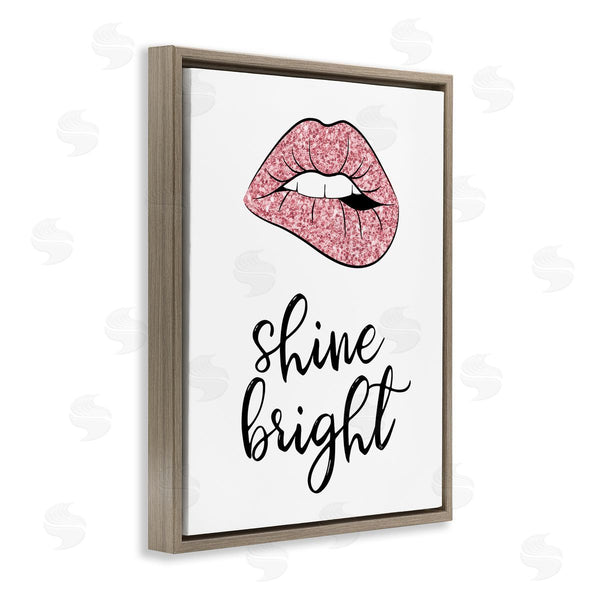 Stupell Industries Martina Pavlova | Shine Bright Pink Glam Lips Wall Art