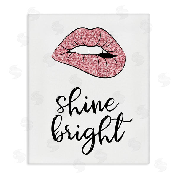 stupell industries Martina Pavlova | Shine Bright Pink Glam Lips Wall Art