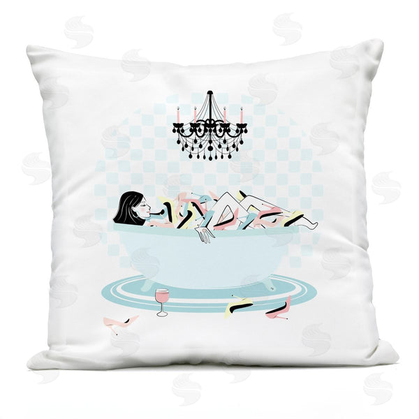 Stupell Industries Martina Pavlova | Shoe Lover Bath Time Printed Throw Pillow