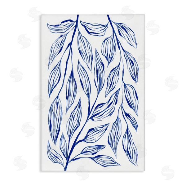 stupell industries Martina Pavlova | Simple Blue Leaves on White