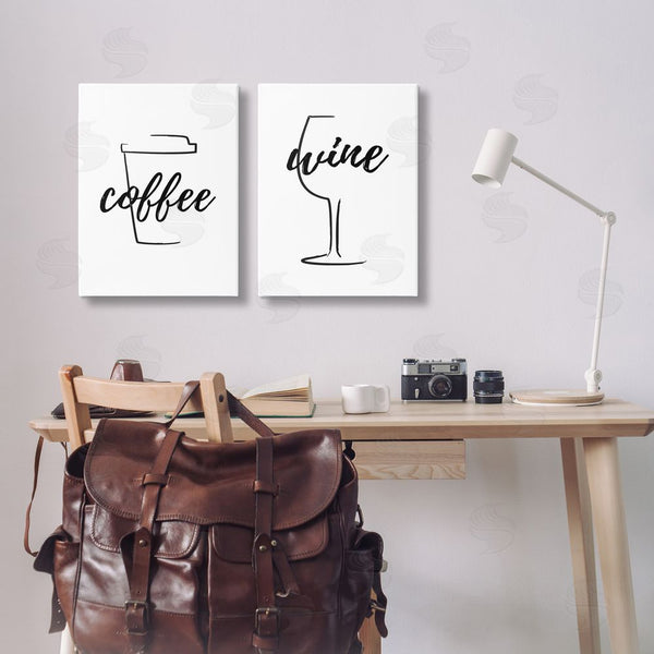 Stupell Industries Martina Pavlova | Simple Coffee Wine Drawing Wall Art