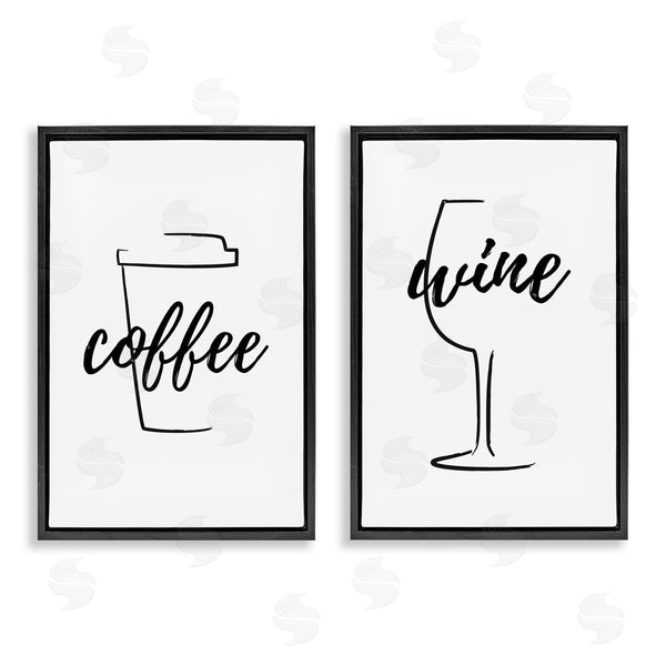 Stupell Industries Martina Pavlova | Simple Coffee Wine Drawing Wall Art