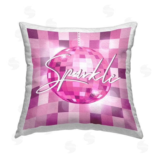Stupell Industries Martina Pavlova | Sparkle Disco Ball Purple Geometric Printed Throw Pillow