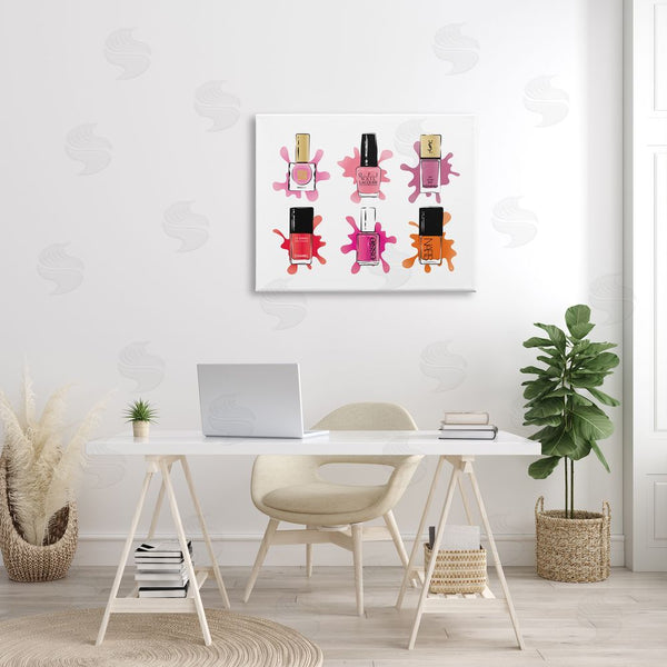 Stupell Industries Martina Pavlova | Splash Paint Nail Polish Glam Pink Purple Orange Wall Art