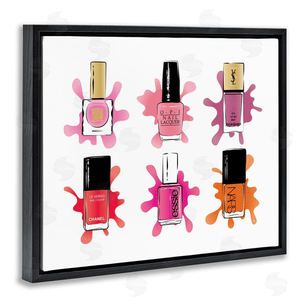 Stupell Industries Martina Pavlova | Splash Paint Nail Polish Glam Pink Purple Orange Wall Art
