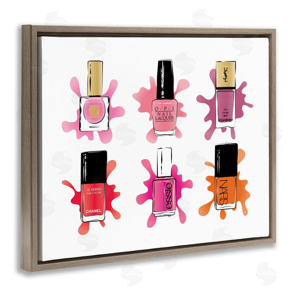 Stupell Industries Martina Pavlova | Splash Paint Nail Polish Glam Pink Purple Orange Wall Art