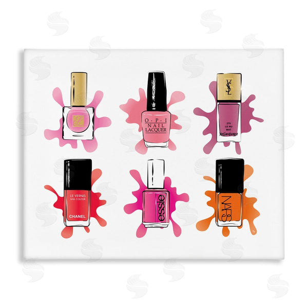 stupell industries Martina Pavlova | Splash Paint Nail Polish Glam Pink Purple Orange Wall Art