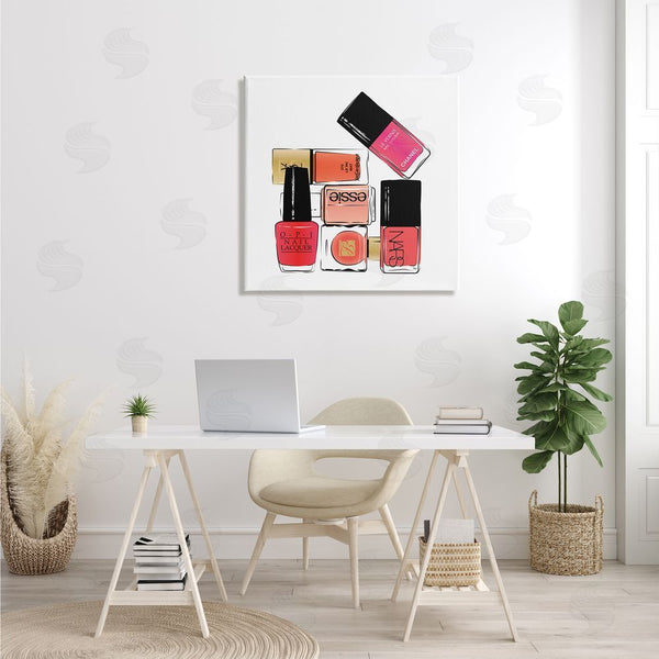 Stupell Industries Martina Pavlova | Stack Of Nail Polish Glam Fashion Beauty Cosmetics Wall Art