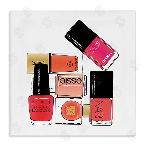 stupell industries Martina Pavlova | Stack of Nail Polish Glam Fashion Beauty Cosmetics Wall Art